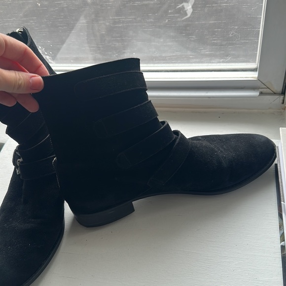 Black Suede Stuart Weitzman Booties - Picture 3 of 7